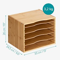 Navaris Δίσκος Εγγράφων με 5 Ράφια Καφέ 33x26x24.5εκ. 54271.2