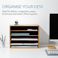 Navaris Δίσκος Εγγράφων με 5 Ράφια Καφέ 33x26x24.5εκ. 54271.2