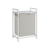 Vasagle Καλάθι Απλύτων Μεταλλικό 50x33x72cm Λευκό BLH101W01