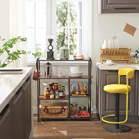 VASAGLE Ραφιέρα Κουζίνας Baker’s Rack – Kitchen Island με Καλάθια & Γάντζους, Industrial Style, Rustic Brown KKS96X