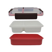 ΦΑΓΗΤΟΔΟΧΕΙΟ 2 ΘΕΣΕΩΝ ΠΛΑΣΤΙΚΟ MΕ ΚΑΠΑΚΙ ΑΣΦΑΛΕΙΑΣ 1,0lt ΚΟΚΚΙΝΟ ANKOR