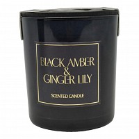 ΑΡΩΜΑΤΙΚΟ ΚΕΡΙ BLACK AMBER & GINGER LILY ΣΕ ΓΥΑΛΙΝΟ ΔΟΧΕΙΟ ΜΕ ΚΑΠΑΚΙ 7x7x7,8εκ. ANKOR