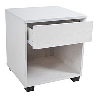 ΚΟΜΟΔΙΝΟ ΞΥΛΙΝΟ ΜΕ ΕΝΑ ΣΥΡΤΑΡΙ ΣΕ ΑΣΠΡΟ ΧΡΩΜΑ 40x36x43εκ. ANKOR