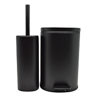 ΣΕΤ ΚΑΛΑΘΙ ΜΠΑΝΙΟΥ 5lt SOFT CLOSE ΚΑΙ ΠΙΓΚΑΛ ΒΟΥΡΤΣΑΚΙ FINGER PRINT PROOF ΜΑΥΡΟ ΜΑΤ ANKOR