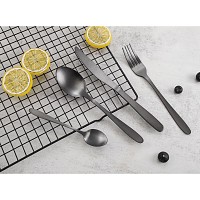 ΣΕΤ 16  ΜΑΧΑΙΡΟΠΙΡΟΥΝΑ INOX ΣΕ ΜΑΥΡΟ ΜΑΤ ΧΡΩΜΑ ANKOR