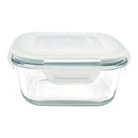 ΦΑΓΗΤΟΔΟΧΕΙΟ ΤΕΤΡΑΓΩΝΟ ΑΠΟ ΠΥΡΑΝΤΟΧΟ ΓΥΑΛΙ ΜΕ ΠΛΑΣΤΙΚΟ ΚΑΠΑΚΙ 0,45lt ANKOR