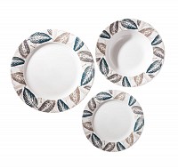 ΣΕΡΒΙΤΣΙΟ ΠΙΑΤΩΝ ΠΟΡΣΕΛΑΝΙΝΟ 18ΤΜΧ ΜΕ ΣΧΕΔΙΟ ΠΕΤΡΟΛ ΚΑΙ ΓΚΡΙ ΦΥΛΛΑ ANKOR