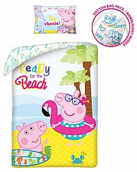 Peppa malac Beach ágyneműhuzat 140×200cm, 70×90 cm