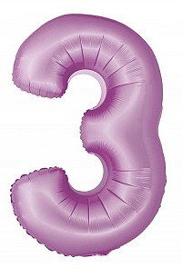 Number Lavender Mat Lavender Number 3 Foil Balloon 76 cm