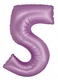 Number Lavender Mat Lavender Number 5 Foil Balloon 76 cm