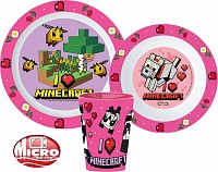Minecraft dinner set, micro plastic set, cup 260 ml