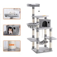 FEANDREA Cat Tree, Play Tower 164 cm, Light Grey PCT99W