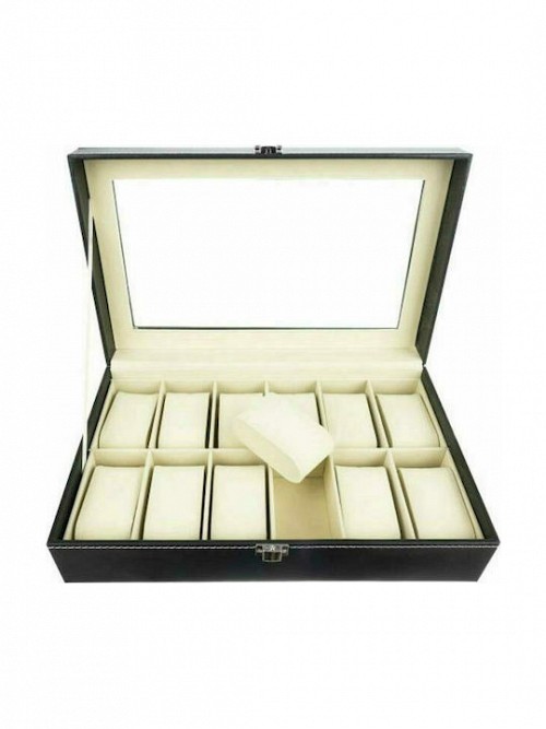 Θήκη Ρολογιών 12 Θέσεων 00012534 Μαύρο Χρώμα