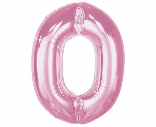 Number Light Pink Pink Number 0 Foil Balloon 92 cm