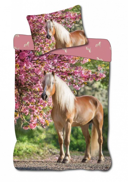 Horses Cherry Blossom children's bedding set 100×135cm, 40×60cm