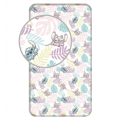 Disney Lilo and Stitch Leaves Fitted sheet 90x200 cm