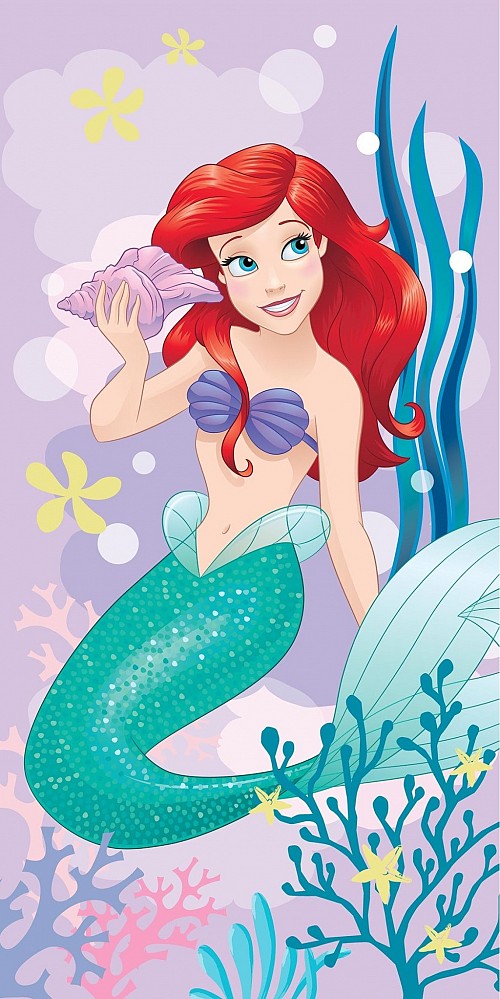 Disney Princess Ariel Pink bath towel, beach towel 70x140cm
