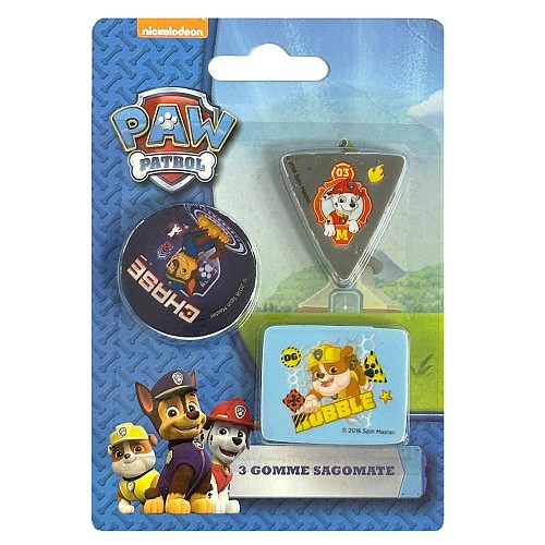 Paw Patrol shape eraser set 3 pieces