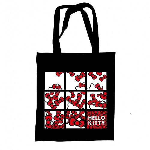 Hello Kitty Bows canvas bag, shopping bag 44 cm