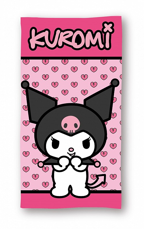 Hello Kitty Kuromi Pink bath towel, beach towel 70x140cm (Fast Dry)