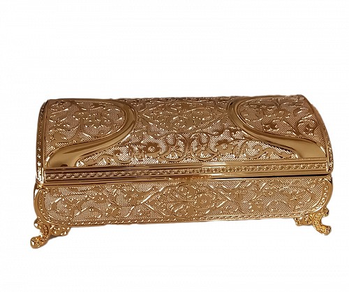 Μπιζουτιέρα Επάργυρη Λακαριστή Χρυσή Ορθογώνια 20.4x10x7cm