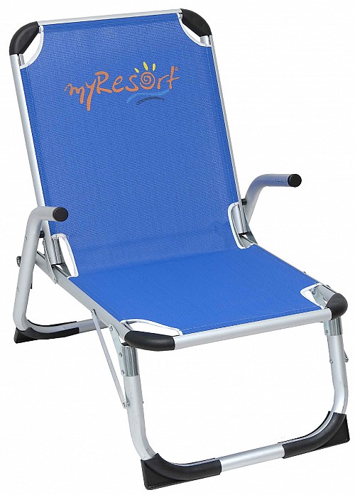 myResort ΚΑΡΕΚΛΑ ΠΑΡΑΛΙΑΣ ΑΛΟΥΜΙΝΙΟΥ ΜΠΛΕ  ΜΕ ΜΠΡΑΤΣΑ  ΕΝΙΣΧΥΜΕΝΗ KING SIZE- ΨΗΛΗ ΠΛΑΤΗ & ΠΟΔΙΑ -ΤΕΧΤ 2x1