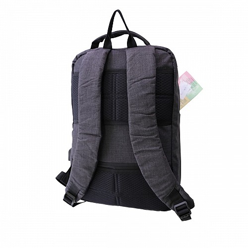 CAMPUS ΣΑΚΙΔΙΟ ΠΛΑΤΗΣ URBAN 20 Lt. ΑΝΘΡΑΚΙ ΜΕ ΘΥΡΑ USB 810-2104-14