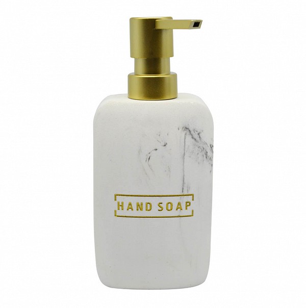 DISPENSER ΠΟΛΥΕΣΤΕΡΙΚΟ ΑΣΠΡΟ ΜΑΡΜΑΡΟ ΜΕ ΧΡΥΣΟ 7,8x6x18,3εκ.ANKOR