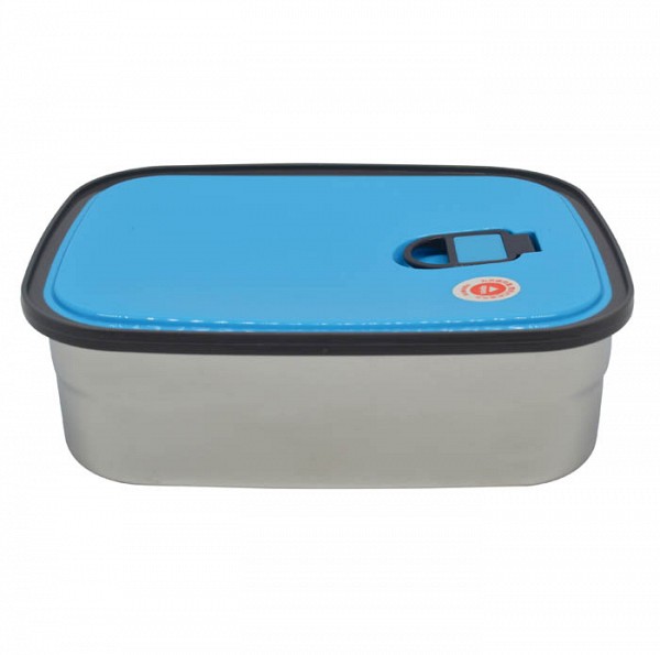 ΦΑΓΗΤΟΔΟΧΕΙΟ INOX ΜΕ ΜΠΛΕ ΠΛΑΣΤΙΚΟ ΚΑΠΑΚΙ 0,38lt ANKOR