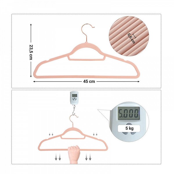 Songmics Κρεμάστρα Ρούχων σε Ροζ Χρώμα CRF21PK50 50τμχ