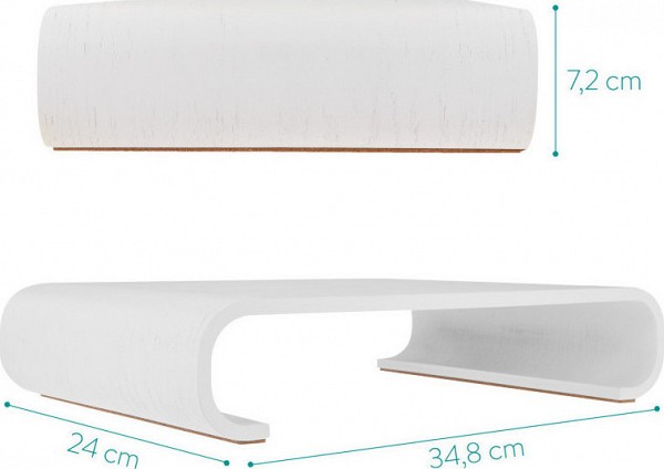 Navaris Wood Επιτραπέζια Βάση Οθόνης Λευκή