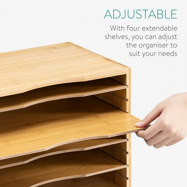 Navaris Δίσκος Εγγράφων με 5 Ράφια Καφέ 33x26x24.5εκ. 54271.2