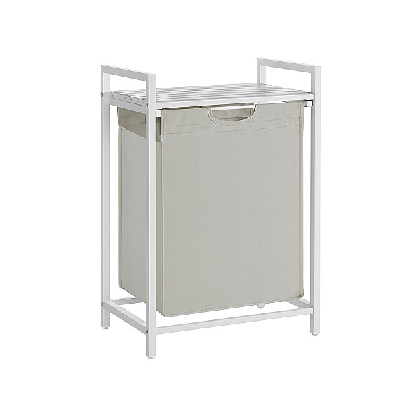 Vasagle Καλάθι Απλύτων Μεταλλικό 50x33x72cm Λευκό BLH101W01