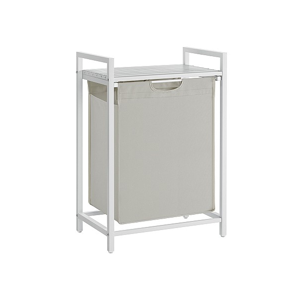Vasagle Καλάθι Απλύτων Μεταλλικό 50x33x72cm Λευκό BLH101W01