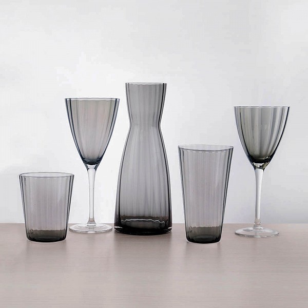 ΣΕΤ ΠΟΤΗΡΙΑ ΚΟΛΩΝΑΤΑ 6 ΤΕΜΑΧΙΩΝ ΓΥΑΛΙΝΑ PREMIUM 370ml SMOKE ΧΡΩΜΑ ANKOR