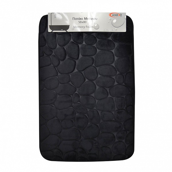 ΠΑΤΑΚΙ ΜΠΑΝΙΟΥ MEMORY FOAM ΜΑΥΡΟ ΜΕ SBR 50x80εκ.ANKOR