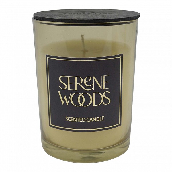 ΑΡΩΜΑΤΙΚΟ ΚΕΡΙ SERENE WOODS ΣΕ ΓΥΑΛΙΝΟ ΔΟΧΕΙΟ ΜΕ ΚΑΠΑΚΙ 8x8x10,5εκ. ANKOR