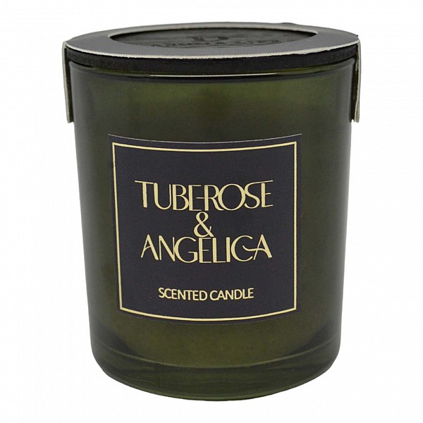 ΑΡΩΜΑΤΙΚΟ ΚΕΡΙ TUBEROSE & ANGELICA  ΣΕ ΓΥΑΛΙΝΟ ΔΟΧΕΙΟ ΜΕ ΚΑΠΑΚΙ 7x7x7,8εκ. ANKOR
