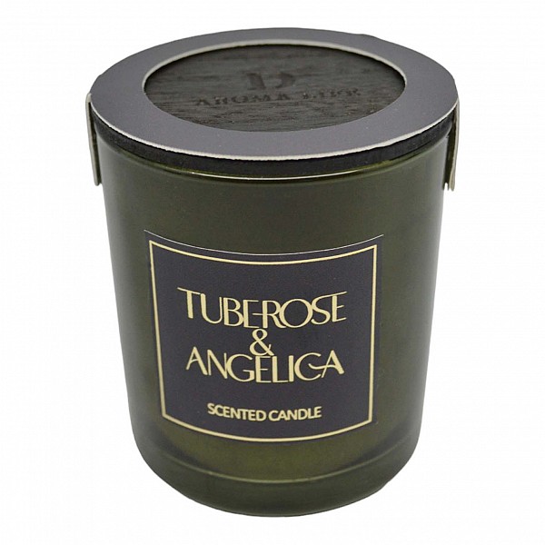 ΑΡΩΜΑΤΙΚΟ ΚΕΡΙ TUBEROSE & ANGELICA  ΣΕ ΓΥΑΛΙΝΟ ΔΟΧΕΙΟ ΜΕ ΚΑΠΑΚΙ 7x7x7,8εκ. ANKOR