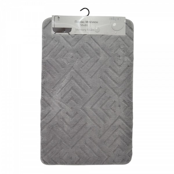 ΠΑΤΑΚΙ ΜΠΑΝΙΟΥ MEMORY FOAM ΣΕ ΓΚΡΙ ΧΡΩΜΑ ΜΕ PVC ΠΛΑΤΗ 50x80εκ.ANKOR