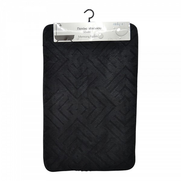 ΠΑΤΑΚΙ ΜΠΑΝΙΟΥ MEMORY FOAM ΣΕ ΜΑΥΡΟ ΧΡΩΜΑ ΜΕ PVC ΠΛΑΤΗ 50x80εκ.ANKOR