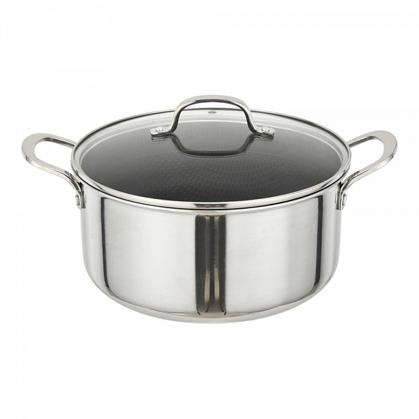 ΚΑΤΣΑΡΟΛΑ ΑΝΟΞΕΙΔΩΤΗ ΜΕ ΓΥΑΛΙΝΟ ΚΑΠΑΚΙ Dmond TRI-PLY 20εκ. ΑΝΤΙΚΟΛΛΗΤΙΚΗ ANKOR 248-20