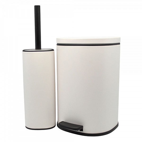 ΣΕΤ ΚΑΛΑΘΙ ΜΠΑΝΙΟΥ 5lt SOFT CLOSE ΚΑΙ ΠΙΓΚΑΛ ΒΟΥΡΤΣΑΚΙ FINGER PRINT PROOF ΑΣΠΡΟ ΜΑΤ ANKOR