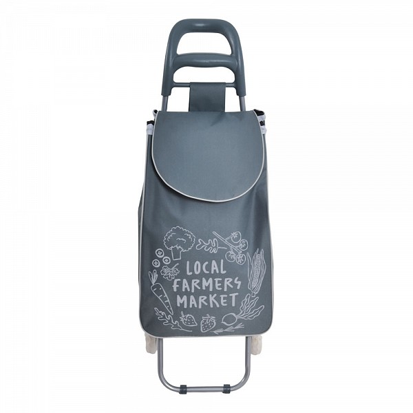 ΚΑΡΟΤΣΙ ΛΑΪΚΗΣ ΜΕΤΑΛΛΙΚΟ ΜΕ ΓΚΡΙ ΣΑΚΟ FARMERS MARKET 35x27x94εκ. ANKOR  849482