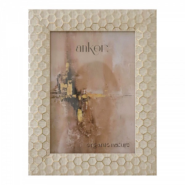 ΚΟΡΝΙΖΑ ΠΛΑΣΤΙΚΗ 13x18εκ. ΣΕ ΜΠΕΖ ΧΡΩΜΑ ΜΕ ΧΡΥΣΟ ΜΟΤΙΒΟ ANKOR