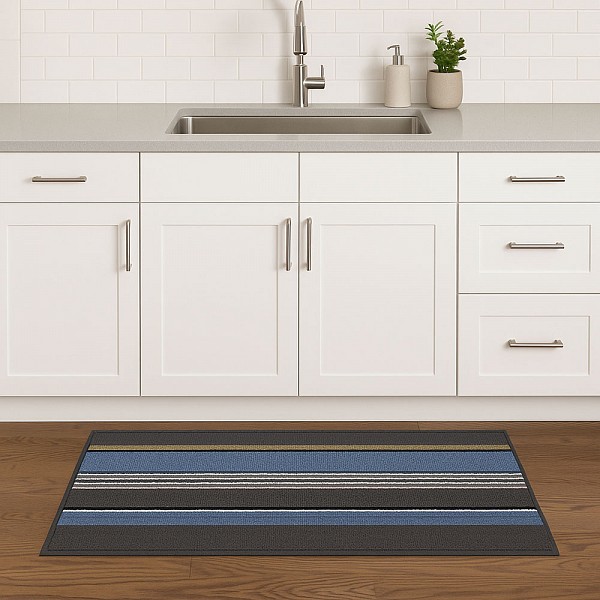 ΔΙΑΔΡΟΜΟΣ ΜΕ ΑΝΤΙΟΛΙΣΘΗΤΙΚΗ ΒΑΣΗ TPR ΜΕ ΓΚΡΙ ΚΑΙ ΜΠΛΕ ΡΙΓΕΣ 70x140εκ. ANKOR