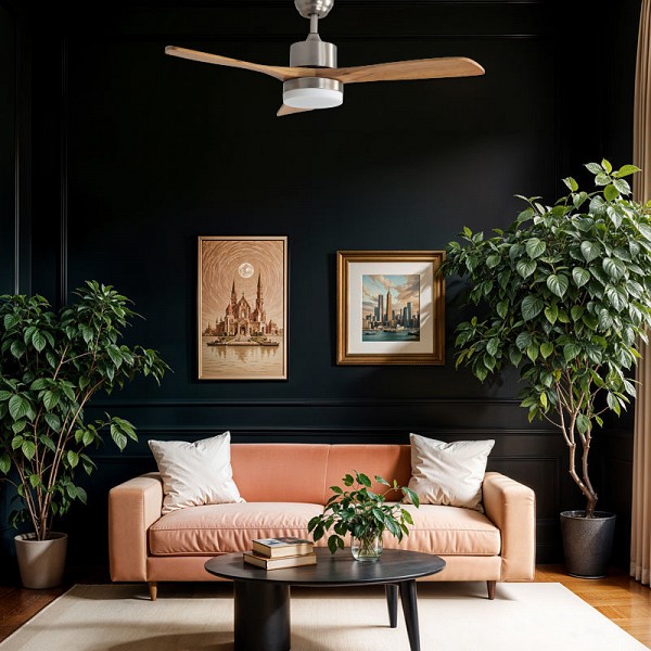 Ανεμιστήρας Οροφής PRCF-80442 Primo 52 130εκ. Με Τηλεχειριστήριο 1Φως LED 3Φτερά Καφέ-Inox PRCF-80442