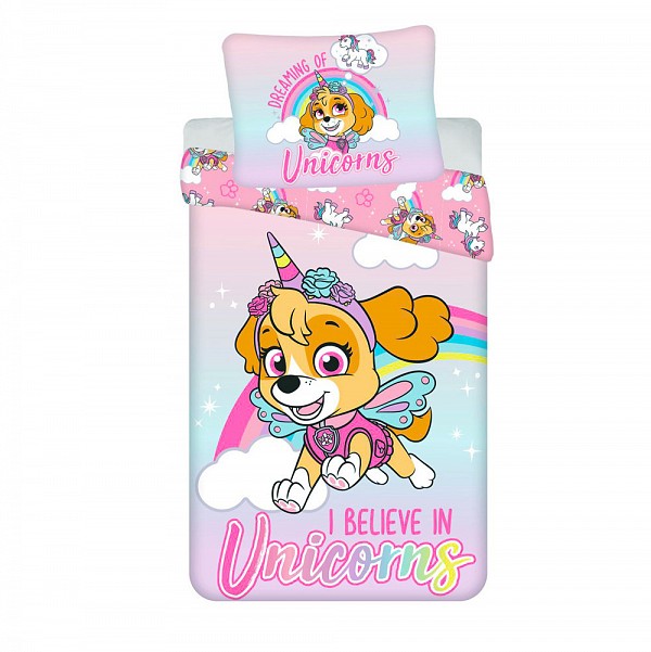 Paw Patrol Unicorn Dreams bed linen cover 140x200 cm, 70x90 cm