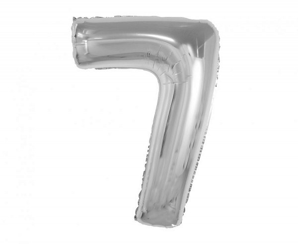 Number Silver Silver number 7 foil balloon 92 cm