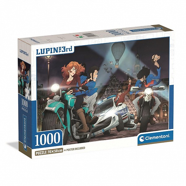 Anime Lupin III Compact 1000 Piece Puzzle Clementoni  CMC37055